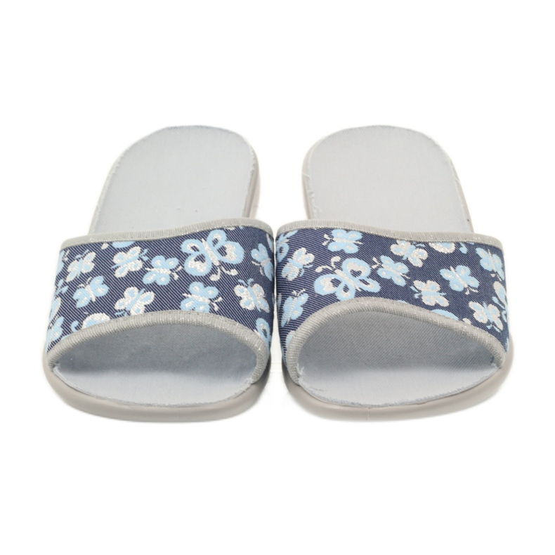 Befado Damenschuhe Hausschuhe 300D040 Hausschuhe blau grau navy blau 4