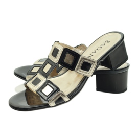 Schwarze und goldene Sagan-Hausschuhe gelb 3