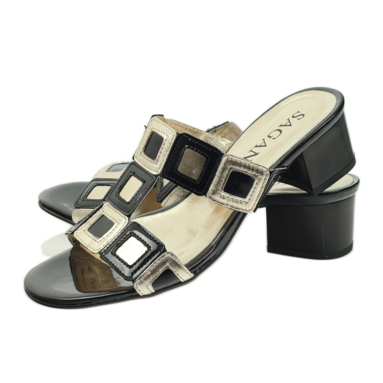 Schwarze und goldene Sagan-Hausschuhe gelb 3