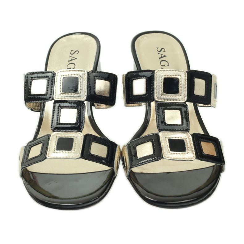 Schwarze und goldene Sagan-Hausschuhe gelb 4