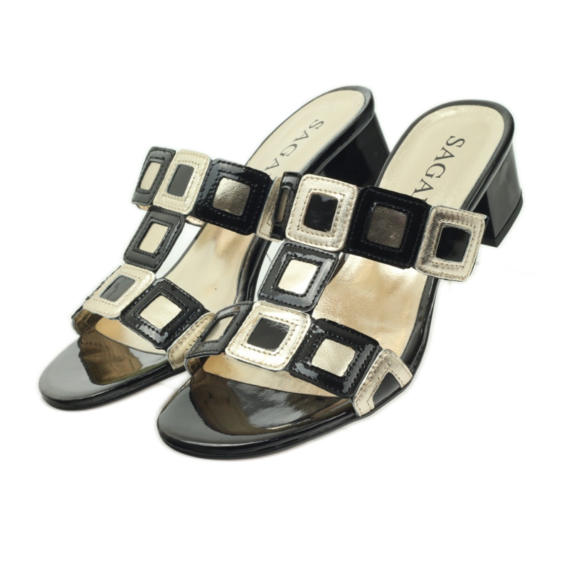 Schwarze und goldene Sagan-Hausschuhe gelb 5