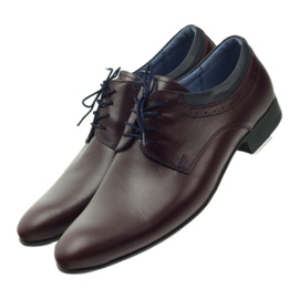 Tur Lederschuhe für Burgund -Männer rot 4