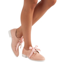 Tina&Co Gebundene Schuhe mit Perlen rosa 1