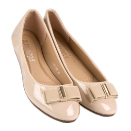 Lackierte Ballerinas mit Schleife braun 2