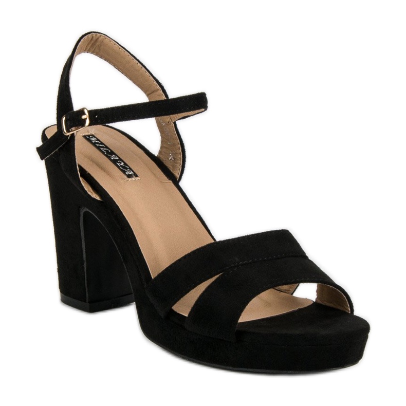 Milaya Modische Sandaletten mit hohem Absatz schwarz 1