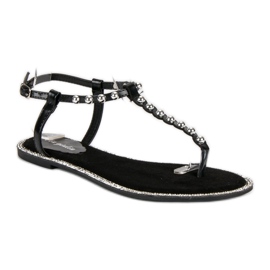 Via Giulia  Schwarze flache Sandalen 1
