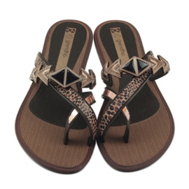 Ipanema Damenpantoffeln Flip-Flops mit Grendha-Steinen braun 4