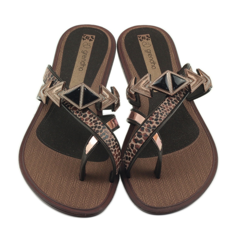 Ipanema Damenpantoffeln Flip-Flops mit Grendha-Steinen braun 4
