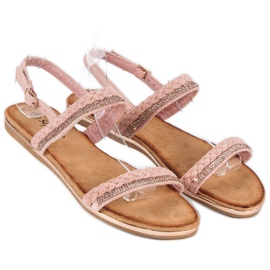 Super Me Bequeme Wildledersandalen rosa 1