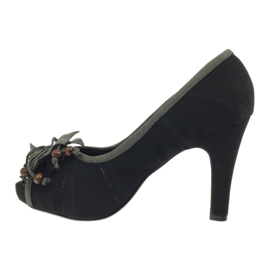 Via-Nova Schwarze Pumps mit Via Nova 041 Perlen grau 2