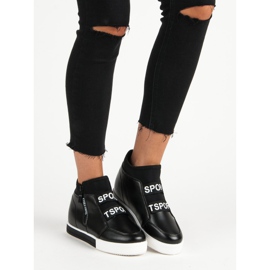 Schwarze Turnschuhe mit Reißverschluss 1