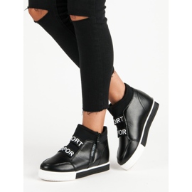 Schwarze Turnschuhe mit Reißverschluss 2