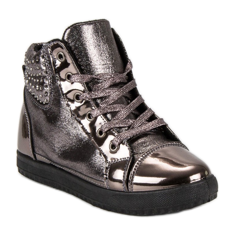 Gebundene Turnschuhe braun 1