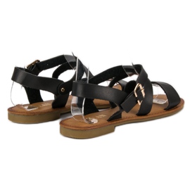 Licean Schwarze Sandalen mit Schnalle 1