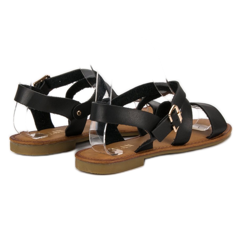 Licean Schwarze Sandalen mit Schnalle 1