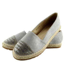 Graue Espadrilles für Damen H8-102 Silber 1
