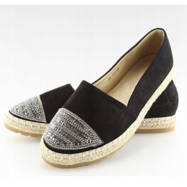 Schwarze Damen Espadrilles H8-102 Schwarz 1