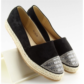 Schwarze Damen Espadrilles H8-102 Schwarz 2