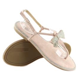 Beige und rosa Sandalen 218-120 1