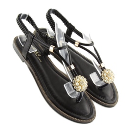 Schwarze Damensandalen Flip-Flops 7537 schwarz 2