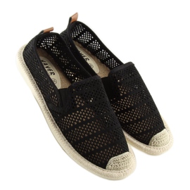 Espadrilles aus schwarzem Mesh F01B Schwarz 2