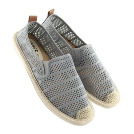 Graue Mesh-Espadrilles F01B Grau 2