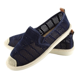 F01B Marineblaue Mesh-Espadrilles 1
