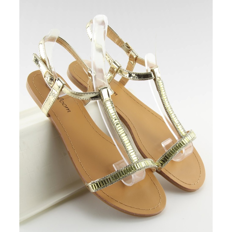 Sandalen mit goldenen Zirkonias SY644 Gold 1
