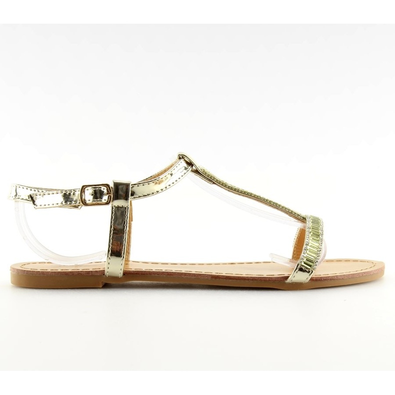 Sandalen mit goldenen Zirkonias SY644 Gold 2