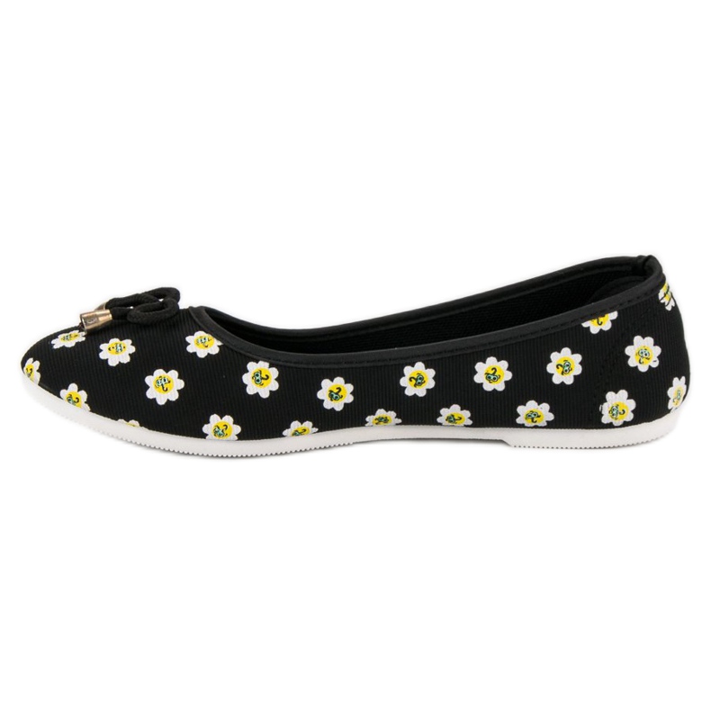 Stoff Ballerina mit Blumen schwarz 1