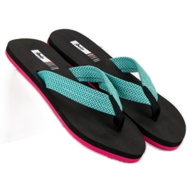 American Club Amerikanische Flip-Flops schwarz grün 1