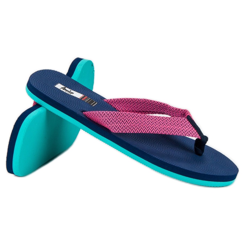 American Club Amerikanische Flip-Flops blau rosa 1