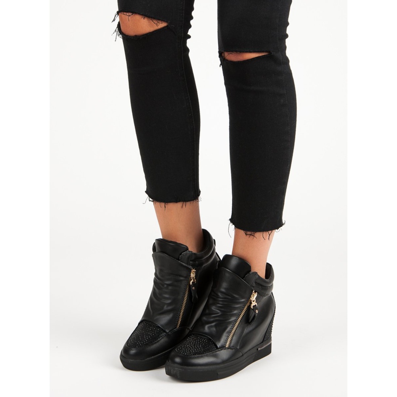 Stilvolle Turnschuhe, Turnschuhe schwarz 2