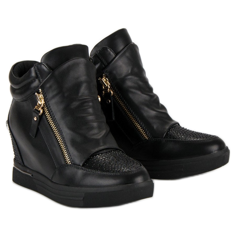 Stilvolle Turnschuhe, Turnschuhe schwarz 1