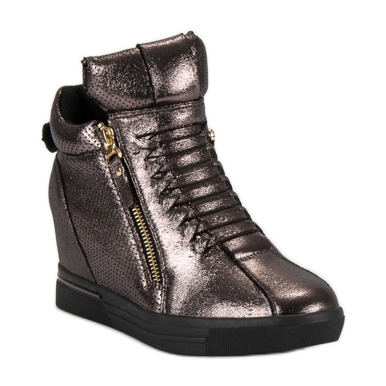 Dunkelgraue Turnschuhe mehrfarbig 1