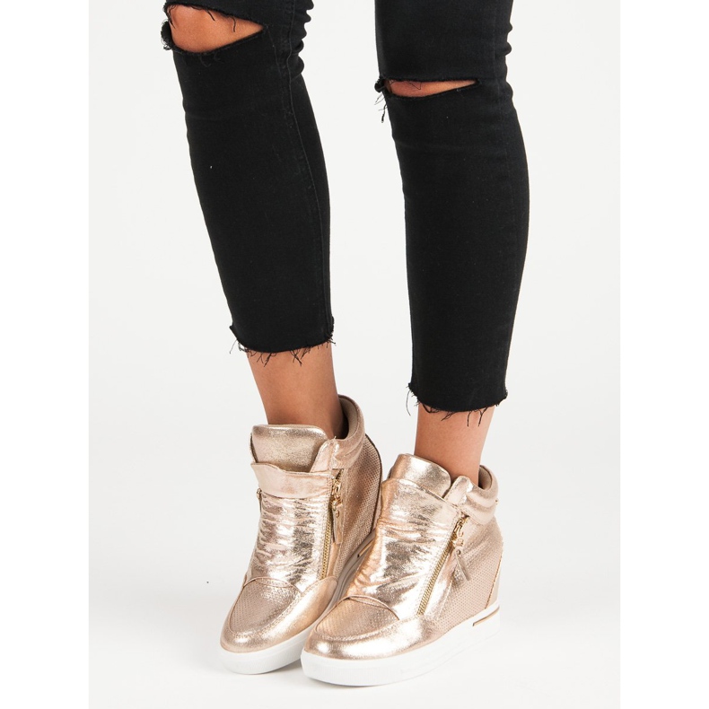 Turnschuhe mit Keilabsatz gelb 2