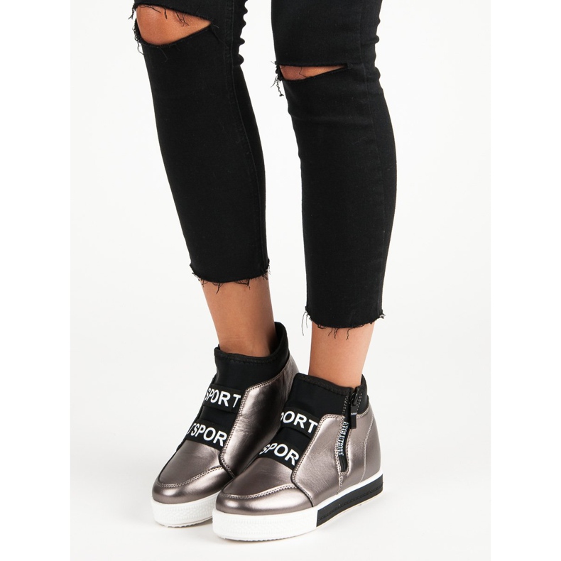 Graphite Sneakers mit Reißverschluss braun grau 1