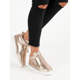 Lgm Goldene Turnschuhe mit Reißverschluss 1