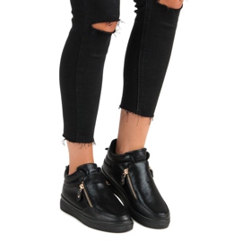 Lgm Schwarze Turnschuhe mit Reißverschluss 1