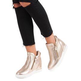 Turnschuhe mit Reißverschluss gelb 1