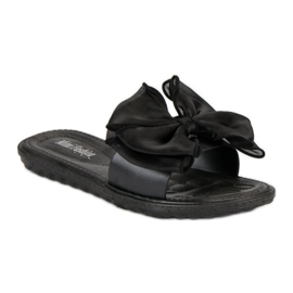 Hausschuhe mit Schleife schwarz 1