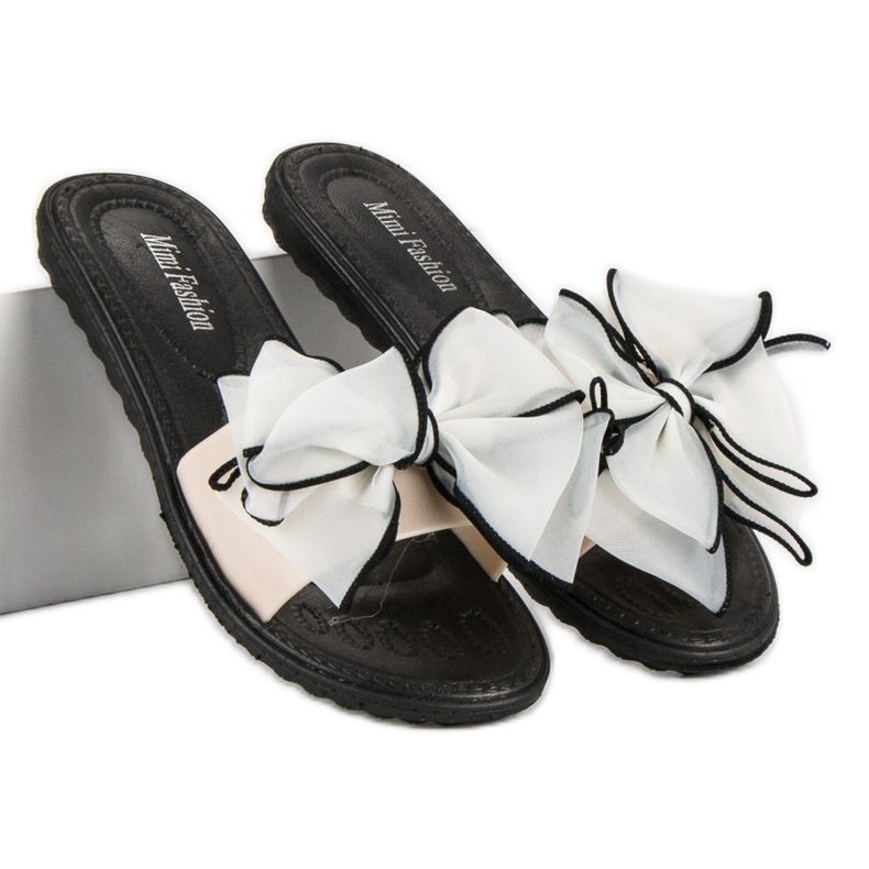 Hausschuhe mit Schleife braun 1