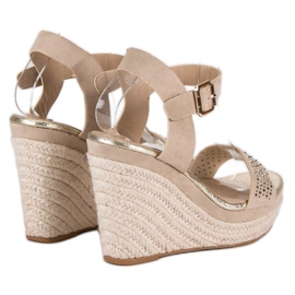 Sweet Shoes Beige Keil-Espadrilles 1