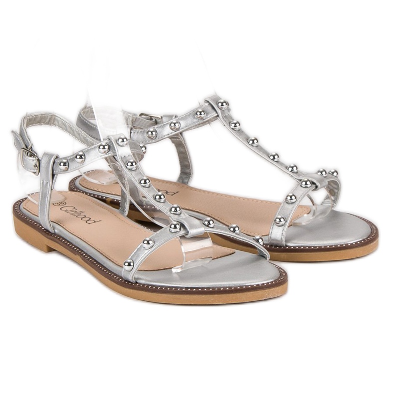 Girlhood Sandalen mit Strass grau 1