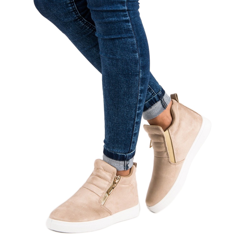 Slip-On-Sneakers aus Wildleder braun 1