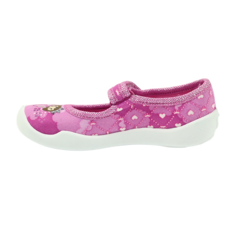 Befado Kinderschuhe Ballerinas Hausschuhe 114x306 weiß rosa 2