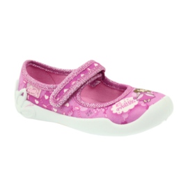 Befado Kinderschuhe Ballerinas Hausschuhe 114x306 weiß rosa 1