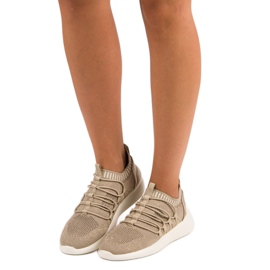 Kylie Sportschuhe zum Hineinschlüpfen aus Textil braun gelb 1