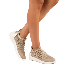 Kylie Sportschuhe zum Hineinschlüpfen aus Textil braun gelb 2