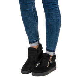 Sport Schwarze Turnschuhe über dem Knöchel 1